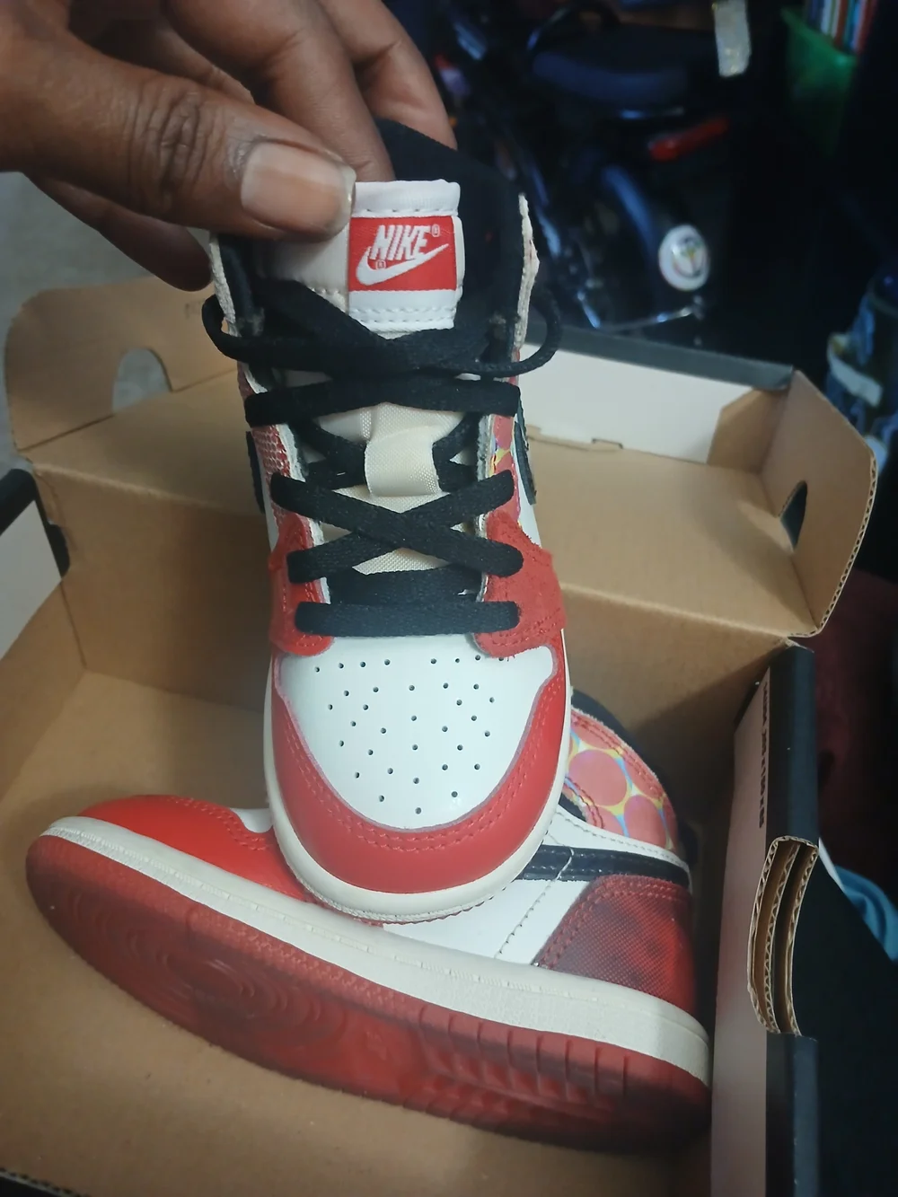 Nike Red, White and Black Kids' High-Top Sneakers
